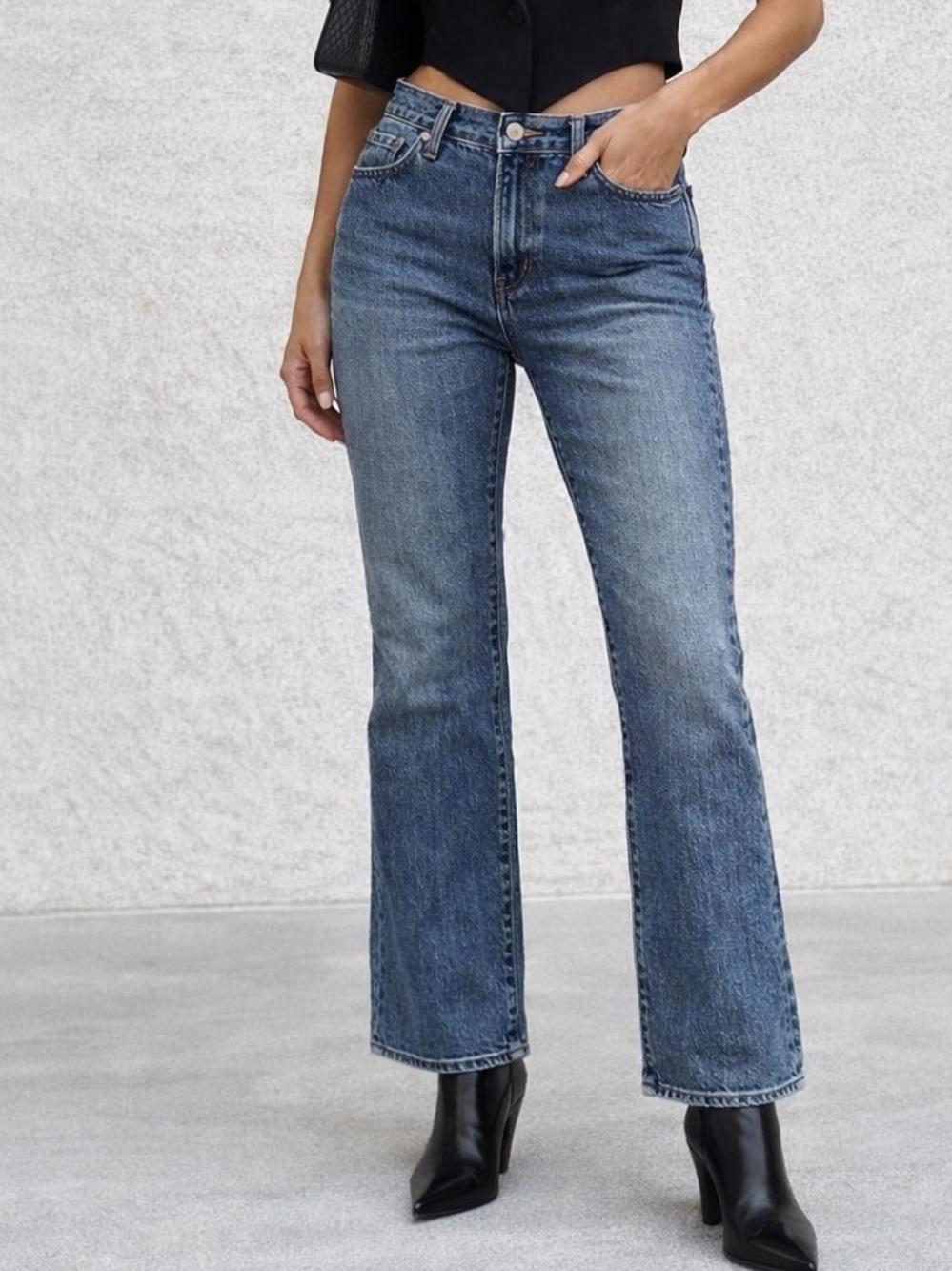 GAP Vintage Modern Bootcut Denim Jeans No Distress No Stretch Size 4 Ankle